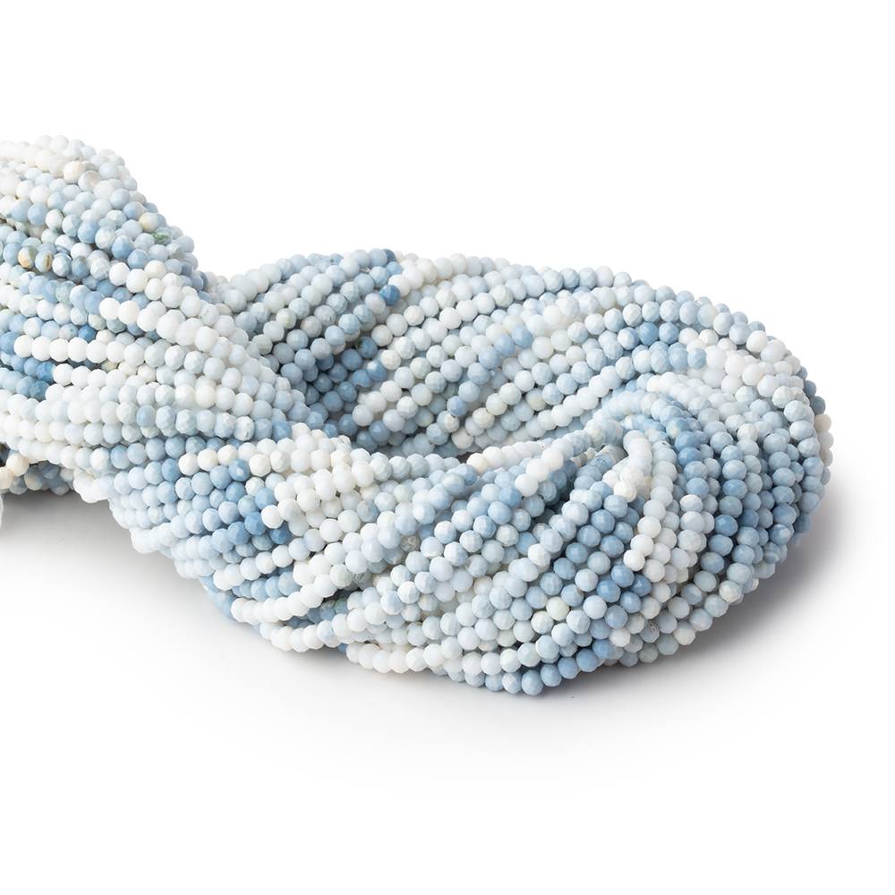 3mm Owyhee Denim Blue Opal Micro Faceted Rondelles 13 inch 132 Beads (ONLINE ORDER ONLY)