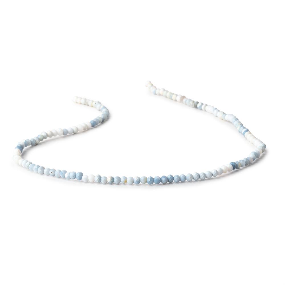 3mm Owyhee Denim Blue Opal Micro Faceted Rondelles 13 inch 132 Beads (ONLINE ORDER ONLY)