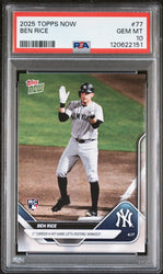 Graded 2025 Topps Now Ben Rice #77 Rookie RC Baseball Card PSA 10 Gem Mint (ONLINE ORDER ONLY)