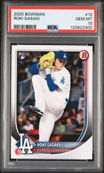 Graded 2025 Topps Bowman Roki Sasaki #12 Rookie RC Baseball Card PSA 10 Gem Mint