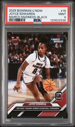 Graded 2025 Topps Bowman U Now Joyce Edwards #15 March Madness Black Rookie RC Basketball Card PSA 9 Mint (ONLINE ORDER ONLY)