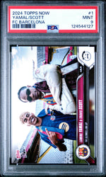 Graded 2024 Topps Now Lamine Yamal/Travis Scott #1 FC Barcelona Soccer Card PSA 9 Mint