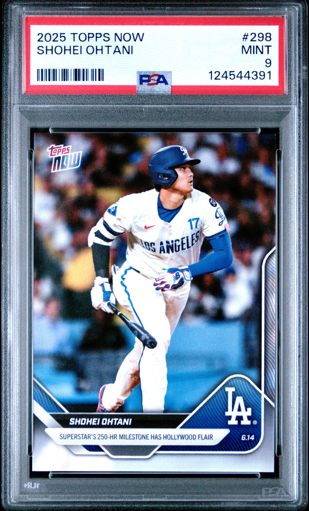 Graded 2025 Topps Now Shohei Ohtani #298 Baseball Card PSA 9 Mint (ONLINE ORDER ONLY)