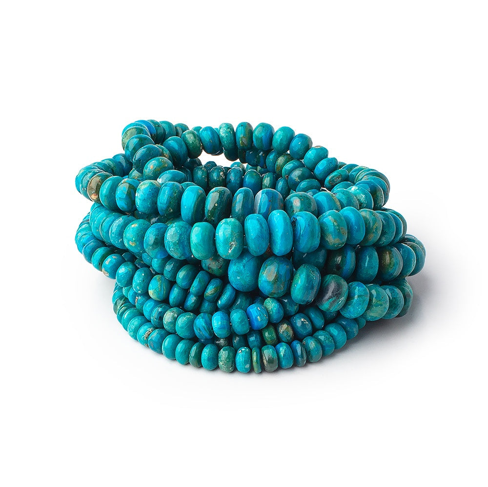 5-9mm Peruvian Blue Opalina plain rondelles 18 inch 108 beads AA (ONLINE ORDER ONLY)