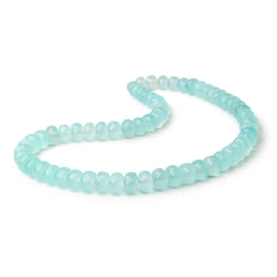 7.5-10mm Seafoam Blue Chalcedony Faceted Rondelle 16 inch 60 Beads