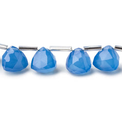 9mm Santorini Blue Chalcedony top drilled faceted trillions 8 inch 17 beads (ONLINE ORDER ONLY)