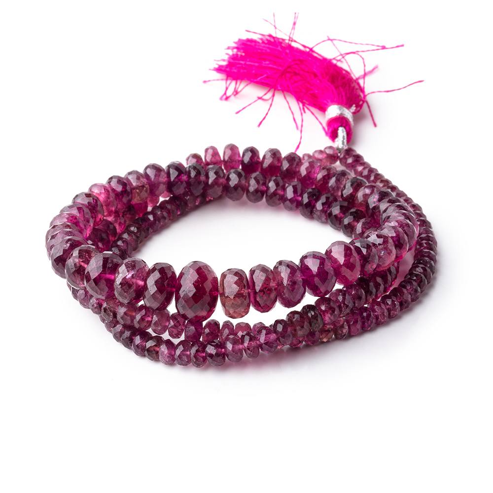 3.5-10mm Rubellite Tourmaline Faceted Rondelle Beads 20 inch 163 pieces AAA (ONLINE ORDER ONLY)