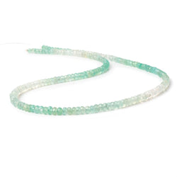 3.5-4.5mm Aqua Green Chalcedony faceted rondelles 18 inches 185 beads AA (ONLINE ORDER ONLY)