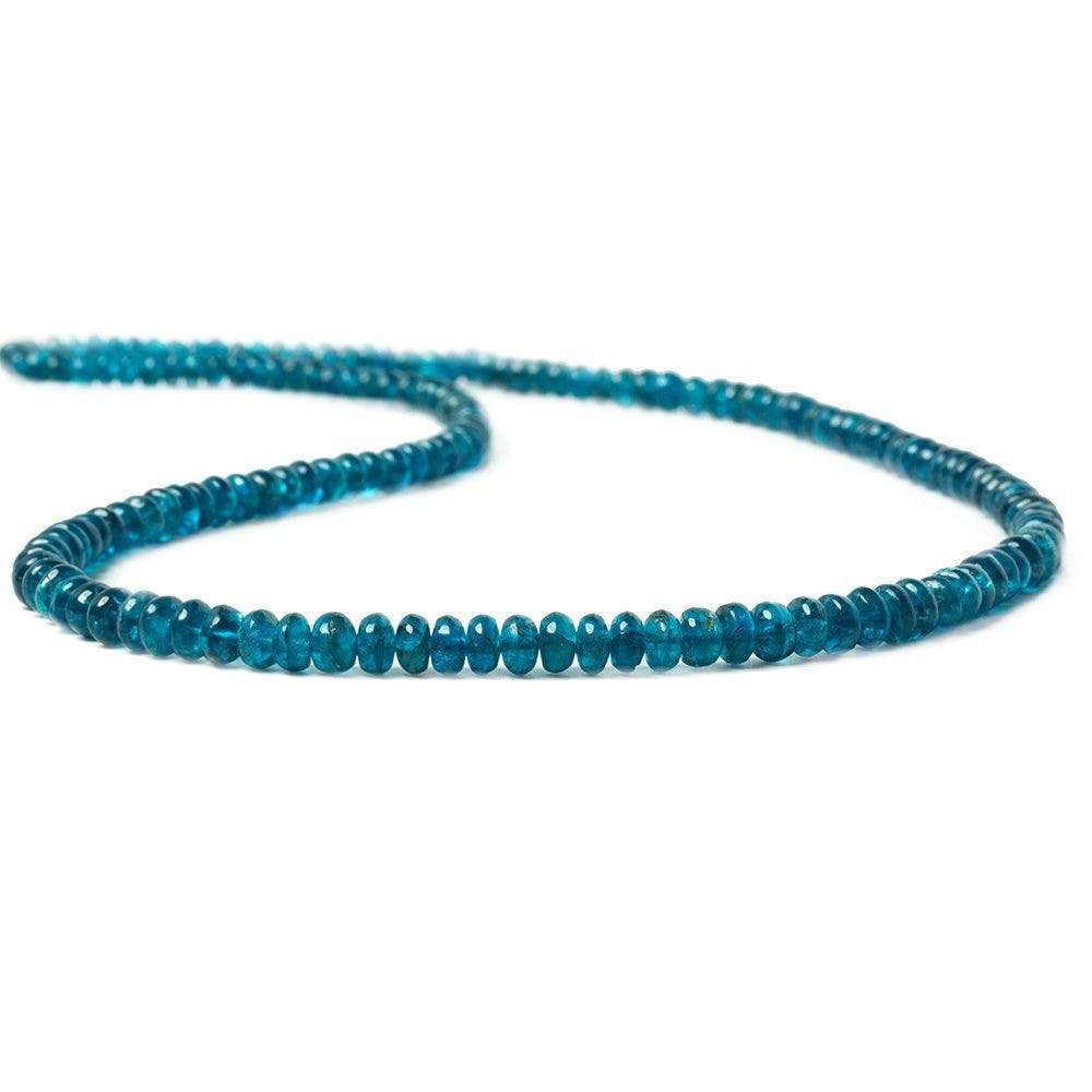 3.5-4.5mm Dark Neon Apatite Plain Rondelle 16 inch 140 beads AA (ONLINE ORDER ONLY)