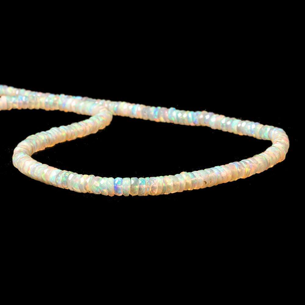 3.5-4.5mm Ethiopian Cream White Opal faceted heshi beads 16 inch 255 pieces (ONLINE ORDER ONLY)