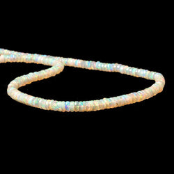 3.5-4.5mm Ethiopian Cream White Opal faceted heshi beads 16 inch 255 pieces (ONLINE ORDER ONLY)