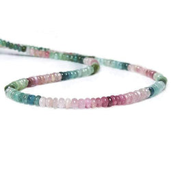3.5-4.5mm MultiColor Tourmaline plain rondelle Beads 18 inch 200 pieces (ONLINE ORDER ONLY)