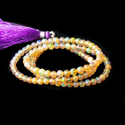 3.5-4mm Golden Ethiopian Opal Faceted Round Beads 17 inch 118 pieces AAA (ONLINE ORDER ONLY)