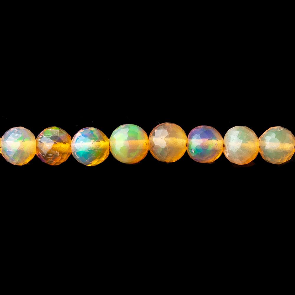 3.5-4mm Golden Ethiopian Opal Faceted Round Beads 17 inch 118 pieces AAA (ONLINE ORDER ONLY)