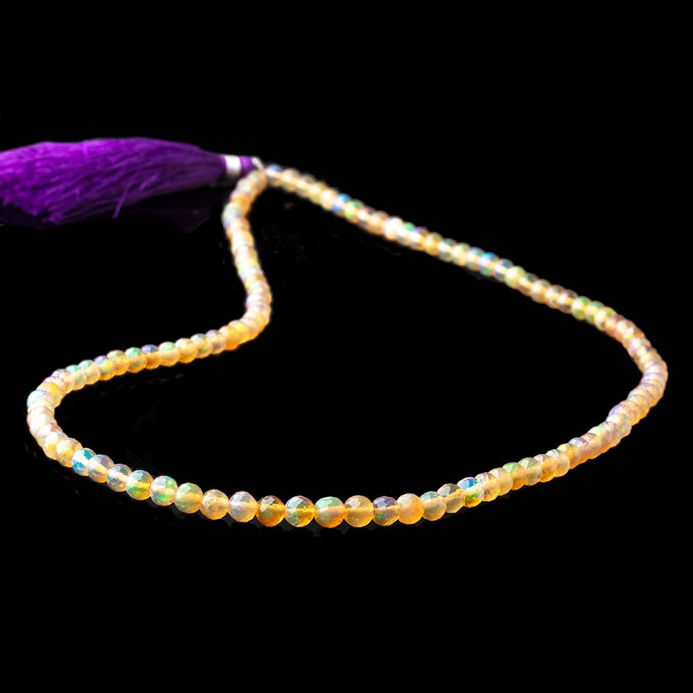 3.5-4mm Golden Ethiopian Opal Faceted Round Beads 17 inch 118 pieces AAA (ONLINE ORDER ONLY)