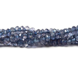 3.5-4mm Iolite Faceted Rondelle 14 inch 140 pieces (ONLINE ORDER ONLY)