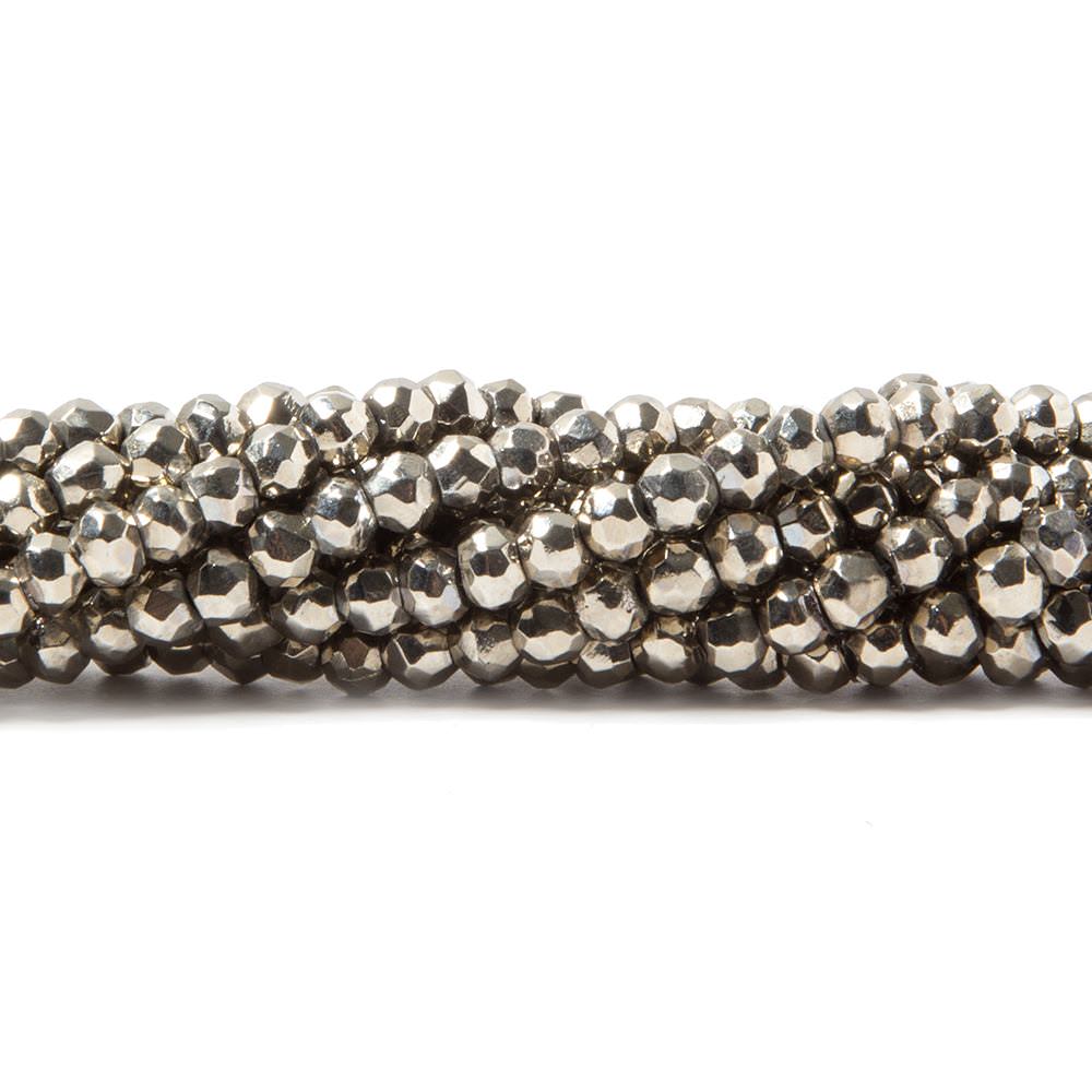 3.5-4mm Metallic Dark Champagne plated Pyrite faceted rondelle Beads 106 pcs (ONLINE ORDER ONLY)