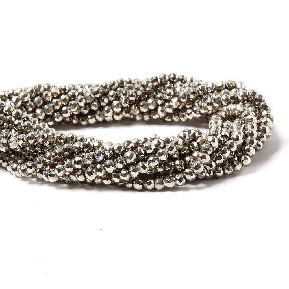 3.5-4mm Metallic Dark Champagne plated Pyrite faceted rondelle Beads 106 pcs (ONLINE ORDER ONLY)
