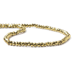 3.5-4mm Metallic Gold plated Pyrite faceted rondelle Beads 13 inch 118 pcs (ONLINE ORDER ONLY)