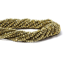 3.5-4mm Metallic Gold plated Pyrite faceted rondelle Beads 13 inch 118 pcs (ONLINE ORDER ONLY)