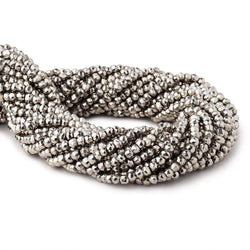 3.5-4mm Metallic Silver plated Pyrite faceted rondelle Beads 13 inch 104 pcs (ONLINE ORDER ONLY)