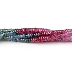3.5-4mm Multi Color Sapphire & Ruby Faceted Heishi Beads 17.5 inch 290 pieces (ONLINE ORDER ONLY)