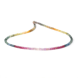 3.5-4mm Multi Color Sapphire & Ruby Faceted Heishi Beads 17.5 inch 290 pieces (ONLINE ORDER ONLY)