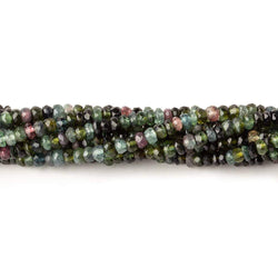 4.5mm Multi Color Tourmaline Faceted Rondelle Beads 16 inch 135 beads