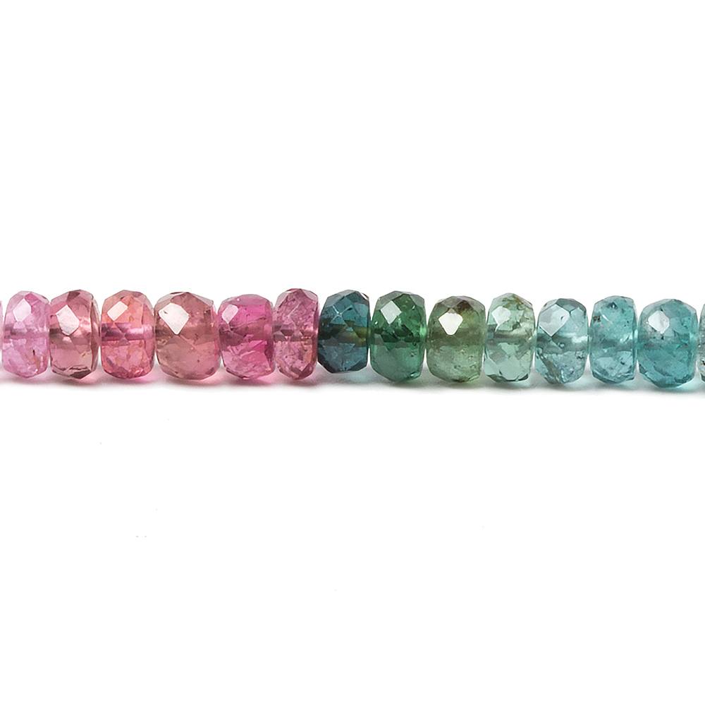 3.5-4mm Multi Color Tourmaline faceted rondelle beads 17 inch 188 pieces (ONLINE ORDER ONLY)