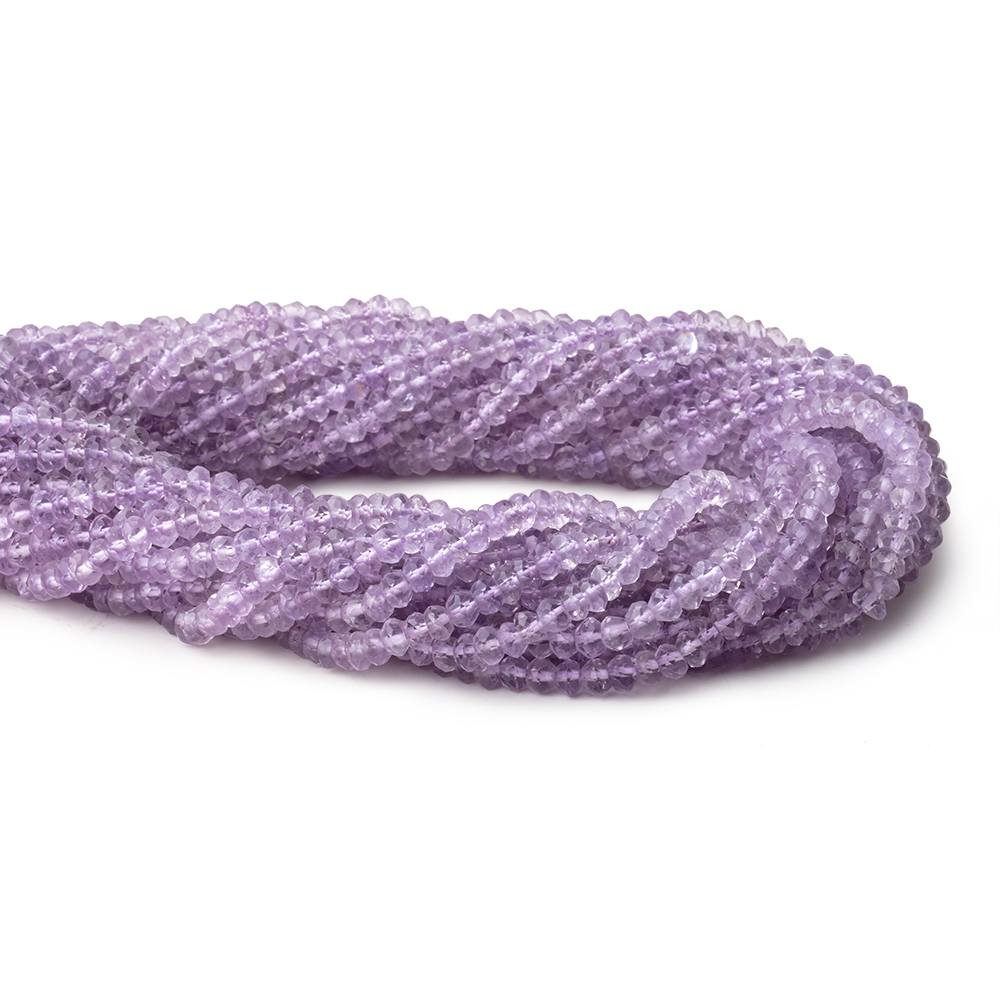 3.5-4mm Pink Amethyst Faceted Rondelle Beads 14 inch 134 pieces (ONLINE ORDER ONLY)