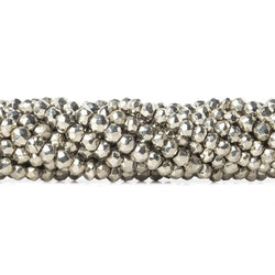 3.5-4mm Platinum Silver plated Pyrite Faceted Rondelle Beads 13 inch 109 pcs (ONLINE ORDER ONLY)