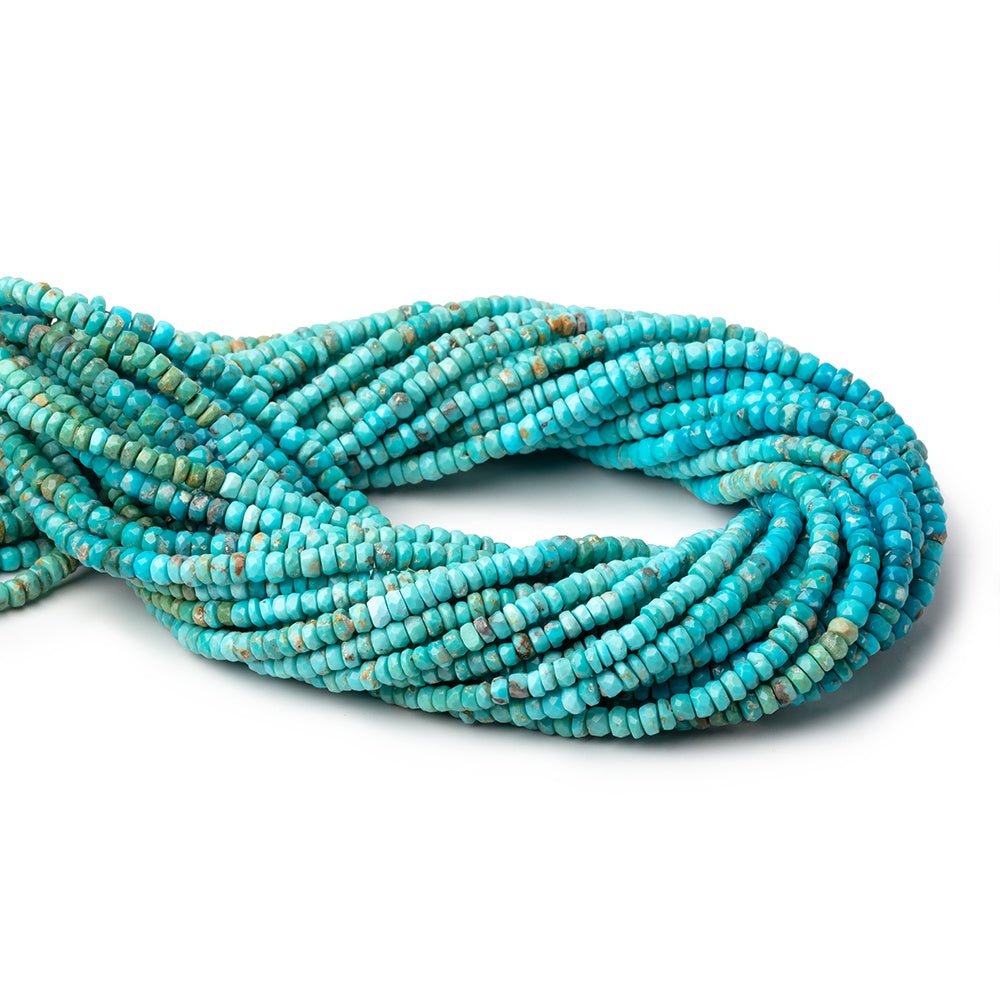 3.5-4mm Sleeping Beauty Turquoise Faceted Rondelle Beads 13 inch 140 pieces (ONLINE ORDER ONLY)