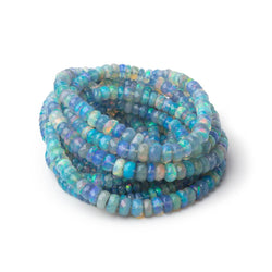 3.5-5.5mm Antique Blue Ethiopian Opal Faceted Rondelles 16 inch 175 Beads AA (ONLINE ORDER ONLY)