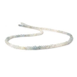 3.5-5.5mm Blue and White Sapphire Faceted Rondelles 18 inch 175 beads (ONLINE ORDER ONLY)