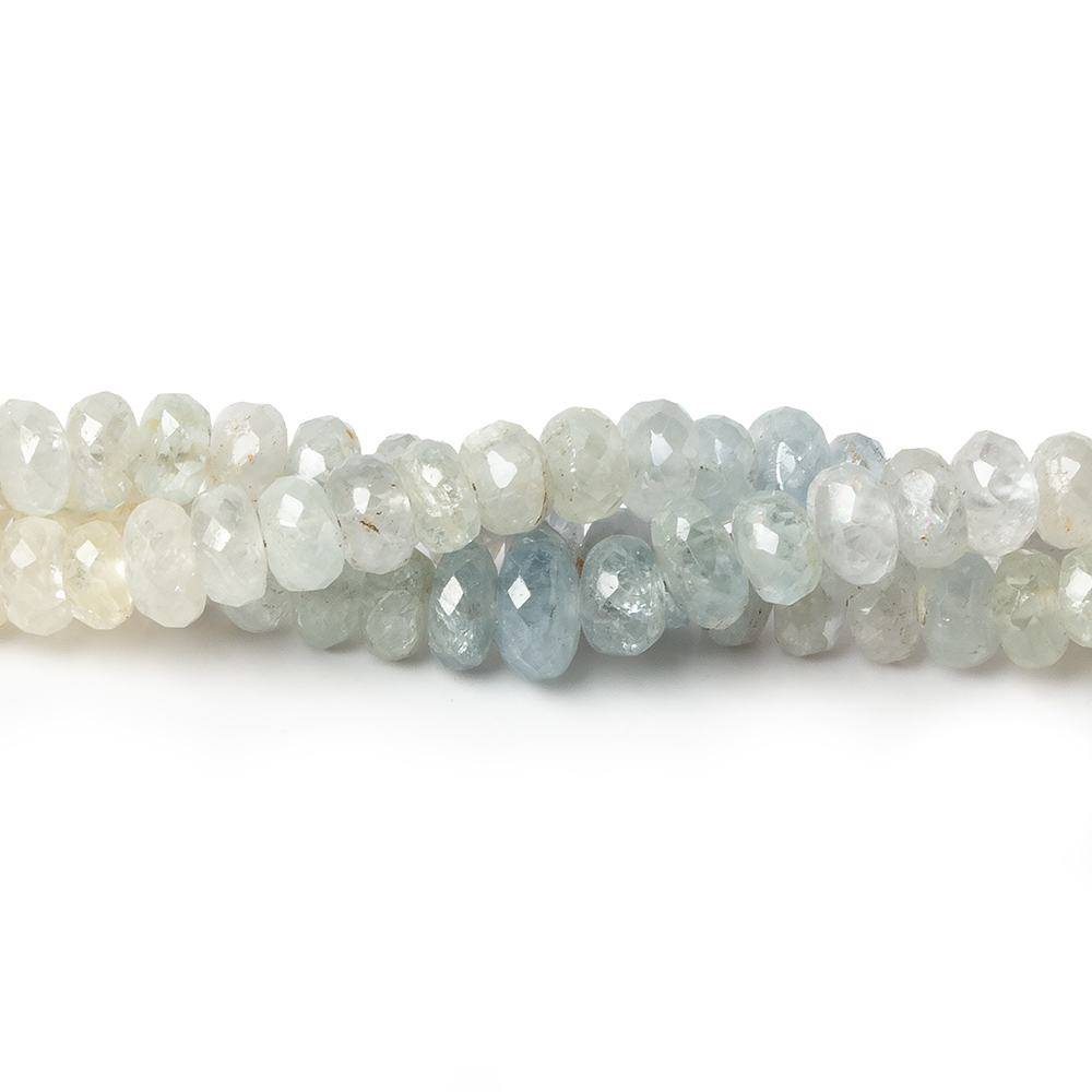 3.5-5.5mm Blue and White Sapphire Faceted Rondelles 18 inch 175 beads (ONLINE ORDER ONLY)