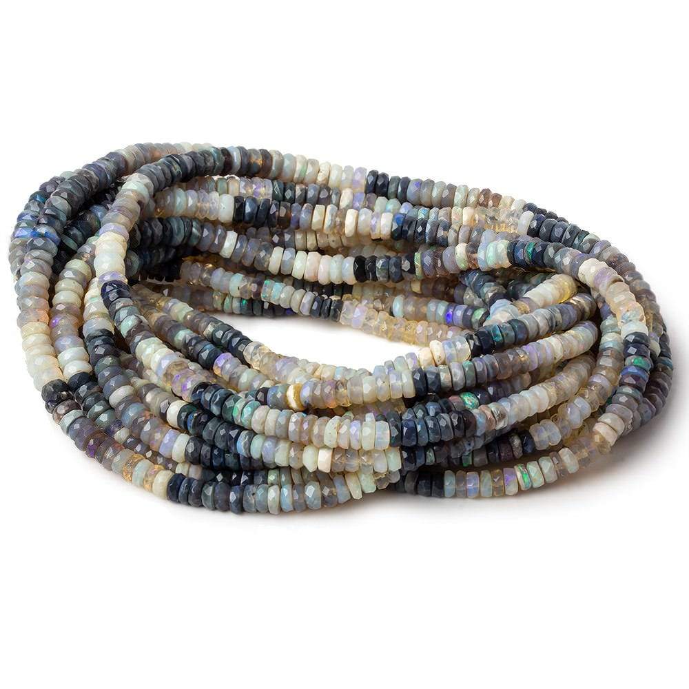 3.5-5.5mm Multi Color Australian Opal faceted rondelle beads 18 inch 180 pieces AA (ONLINE ORDER ONLY)