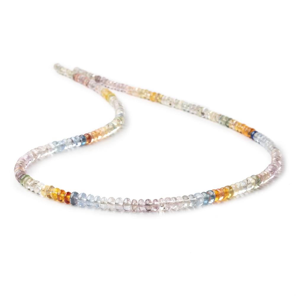 3.5-5mm Multi Color Sapphire Plain Rondelle Beads 18 inch 200 pieces AAA (ONLINE ORDER ONLY)