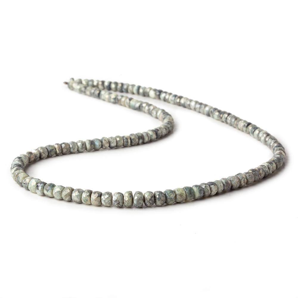 3.5-5mm Mystic Green Cat's Eye Quartz Faceted Rondelles 16 inch 134 beads (ONLINE ORDER ONLY)