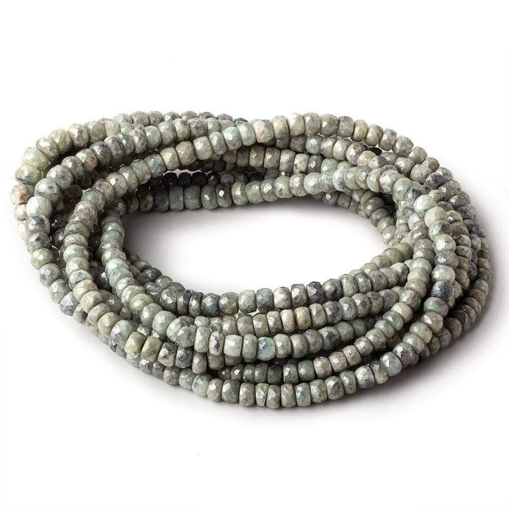 3.5-5mm Mystic Green Cat's Eye Quartz Faceted Rondelles 16 inch 134 beads (ONLINE ORDER ONLY)