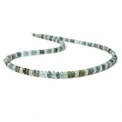 3.5-6.5mm Aqua & Moss Aquamarine plain rondelles 18 inch 155 beads AA (ONLINE ORDER ONLY)