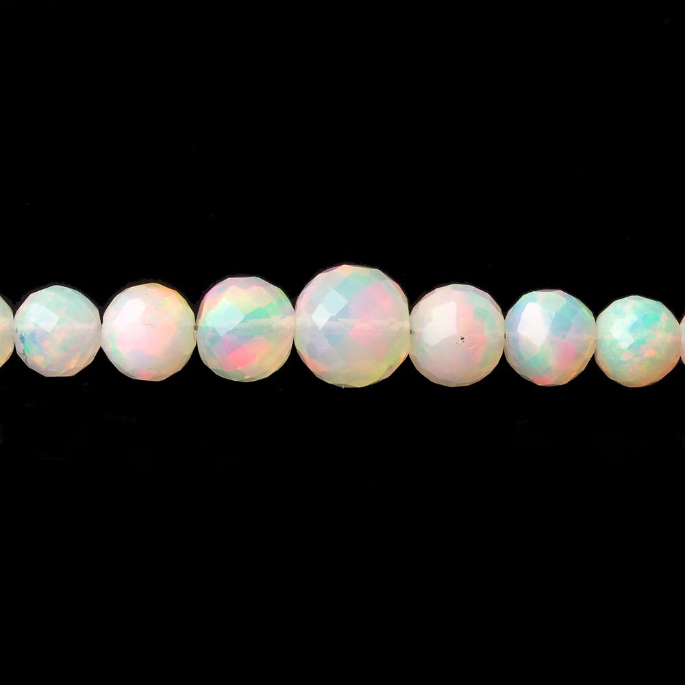 3.5-6.5mm Ethiopian Cream White Opal faceted round beads 16 inch 100 pieces (ONLINE ORDER ONLY)
