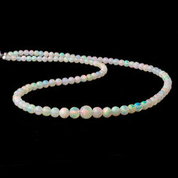 3.5-6.5mm Ethiopian Cream White Opal faceted round beads 16 inch 100 pieces (ONLINE ORDER ONLY)