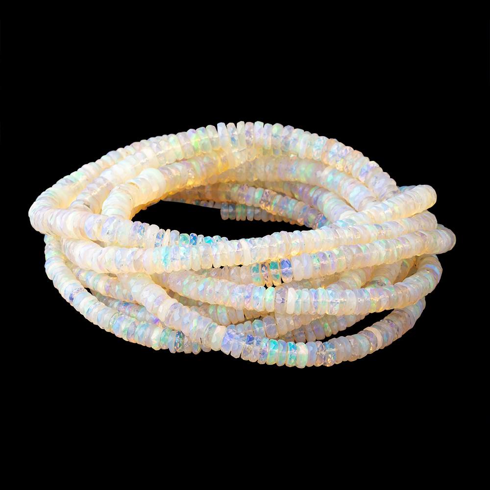 3.5-6mm Ethiopian Opal Faceted Heishi Beads 17 inch 245 pieces AAA (ONLINE ORDER ONLY)