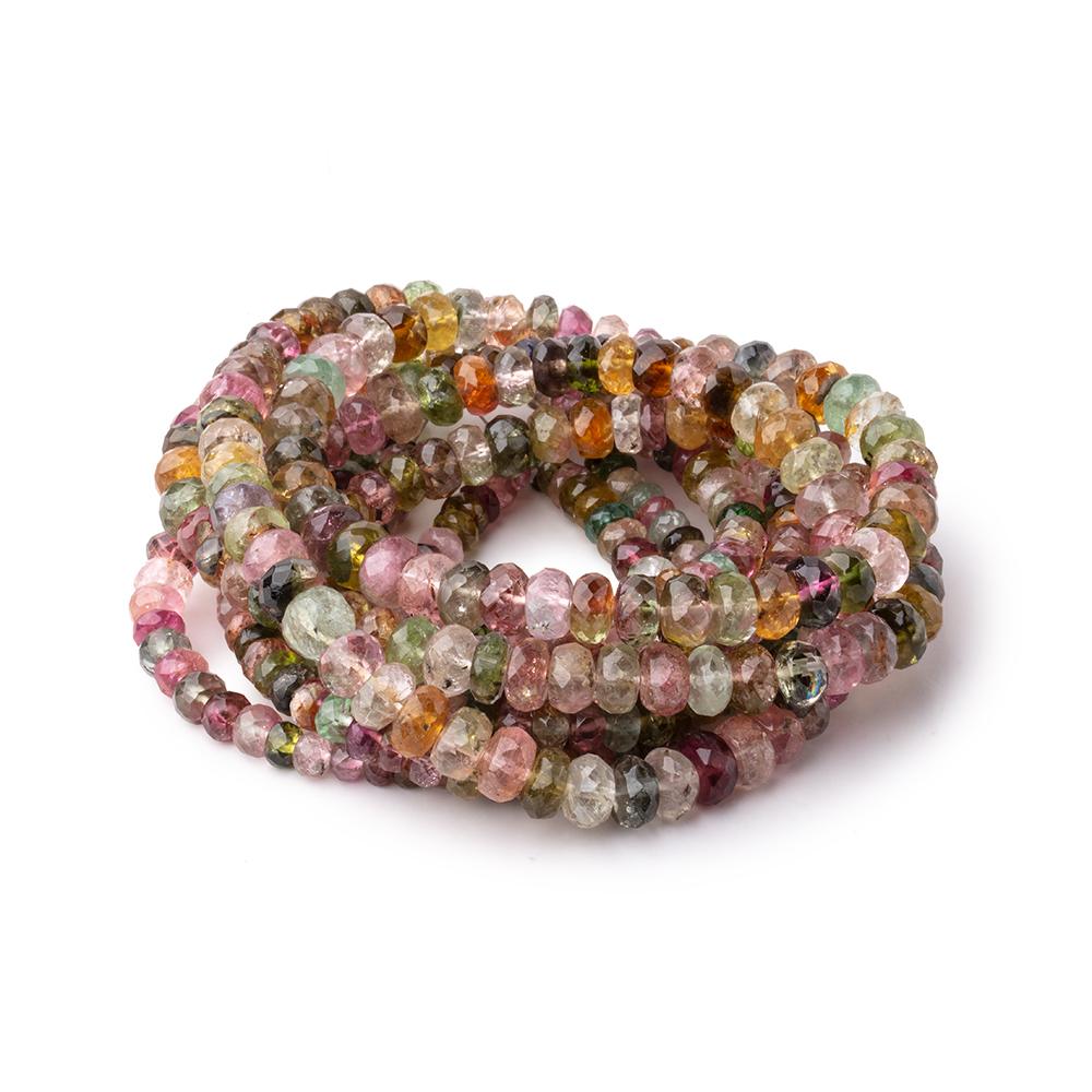 3.5-6mm Multi Color Tourmaline Faceted Rondelle Beads 16 inch 138 pieces (ONLINE ORDER ONLY)