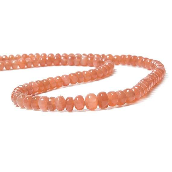 3.5-7mm Dark Angel Skin Peach Moonstone Plain Rondelle Beads 16 inch 106 pcs (ONLINE ORDER ONLY)