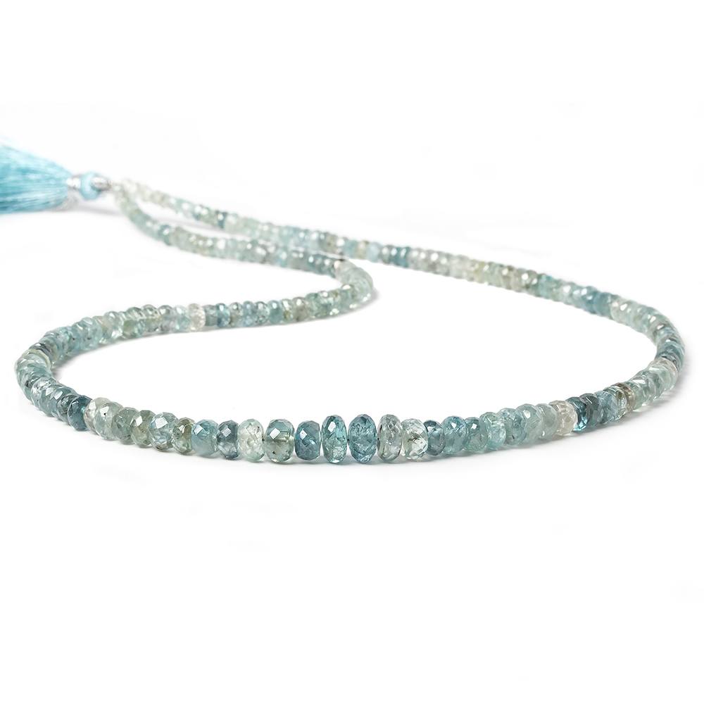 3.5-7mm Shaded Blue Zircon faceted rondelle beads 18 inch 180 pieces (ONLINE ORDER ONLY)