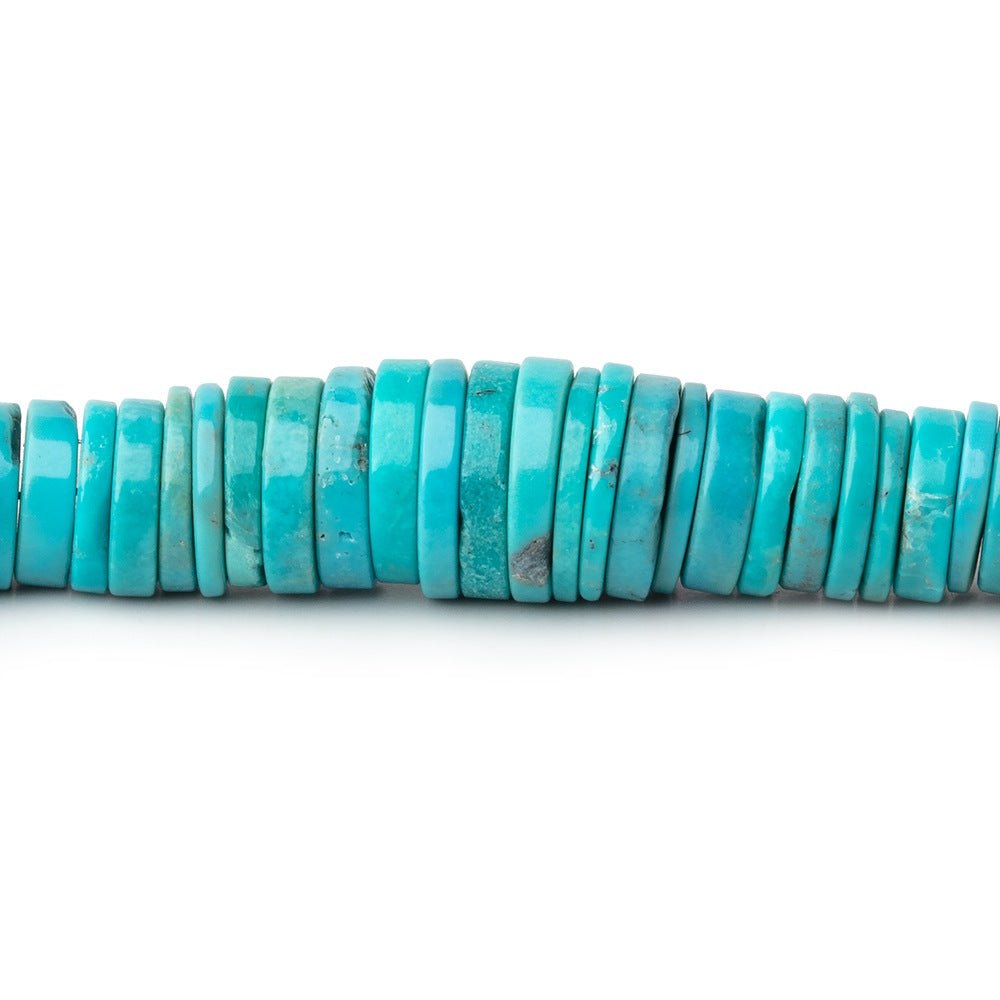 3.5-9.5mm Sleeping Beauty Turquoise Plain Heishi Beads 18 inch 315 pieces (ONLINE ORDER ONLY)