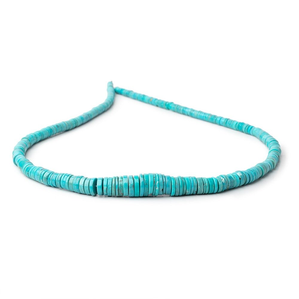 3.5-9.5mm Sleeping Beauty Turquoise Plain Heishi Beads 18 inch 315 pieces (ONLINE ORDER ONLY)