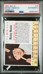 Graded 1963 Jell-O Mickey Mantle #15 Baseball Card PSA Authentic (ONLINE ORDER ONLY)