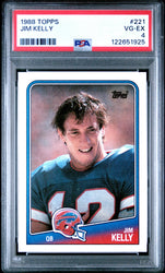 Graded 1988 Topps Jim Kelly #221 Football Card PSA 4 Very Good (ONLINE ORDER ONLY)